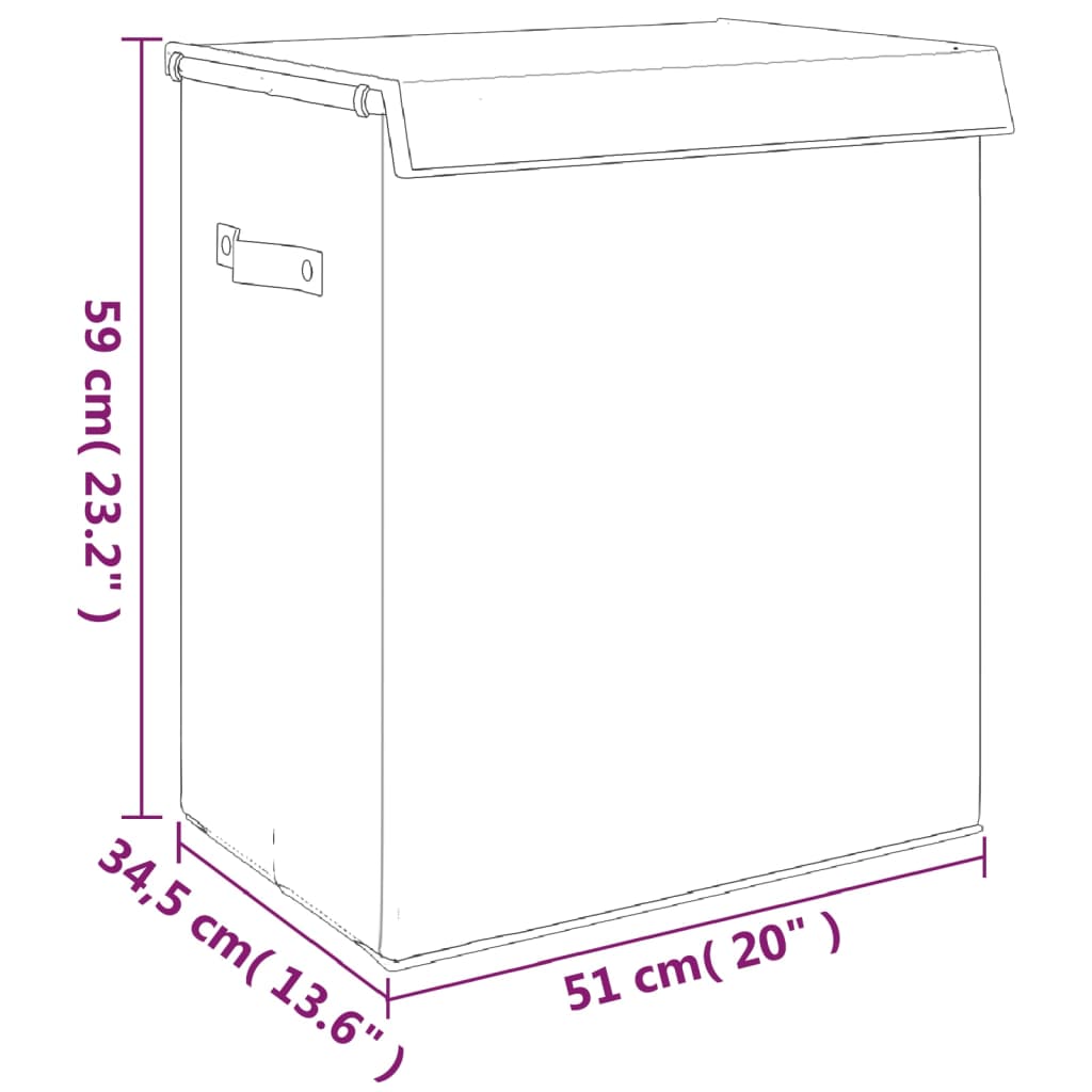 Wasmand inklapbaar 26x34,5x59,5 cm kunstlinnen grijs