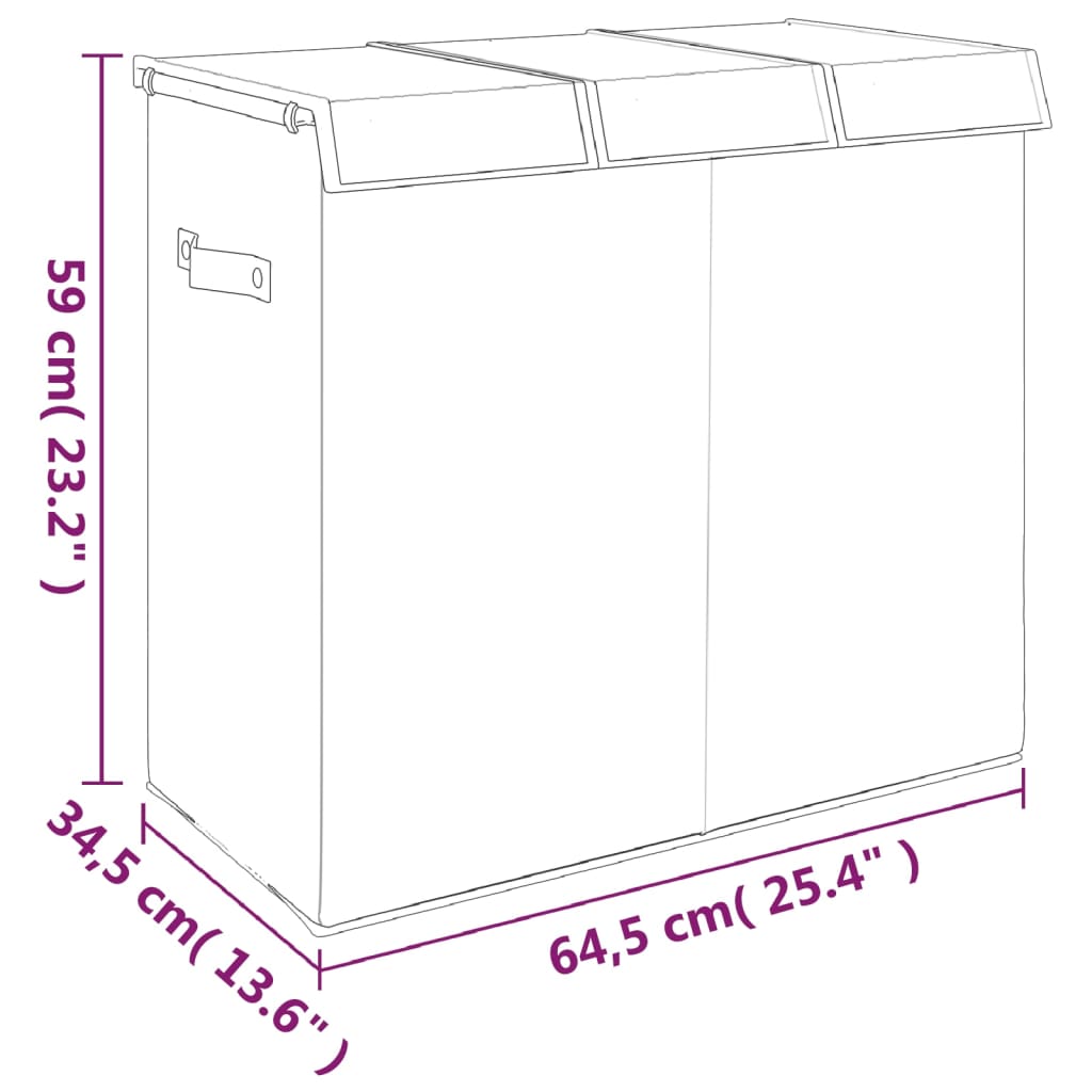 Wasmand inklapbaar 26x34,5x59,5 cm kunstlinnen grijs