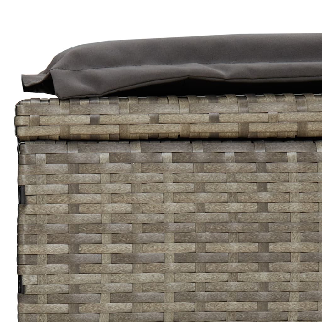 Ligbed met kussen 1 st 201x55x62 cm poly rattan