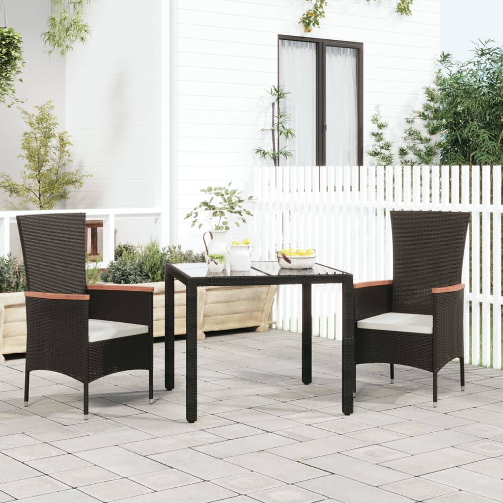 Tuinstoelen 4 st met kussens poly rattan