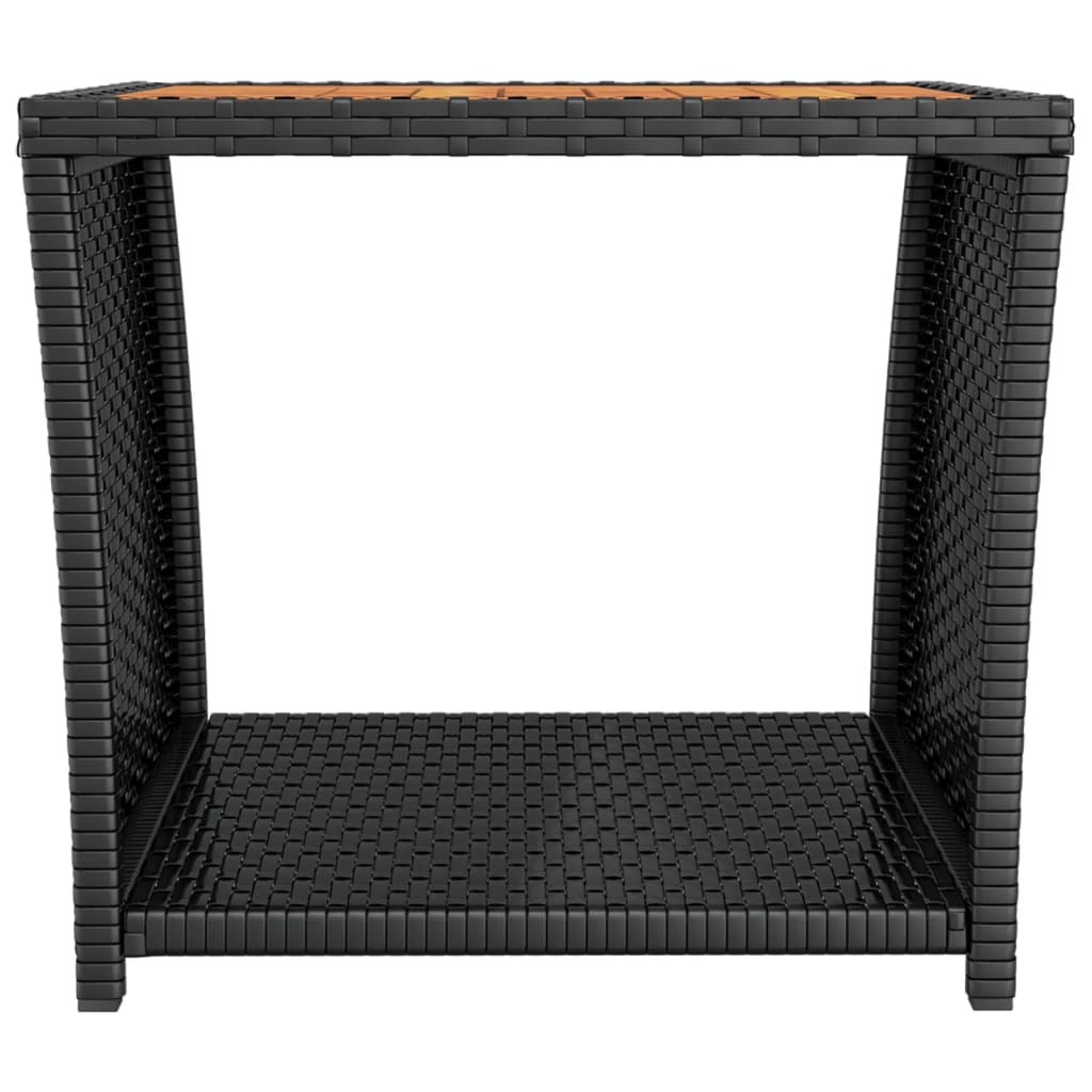 Salontafel 45x45x40 cm poly rattan en glas