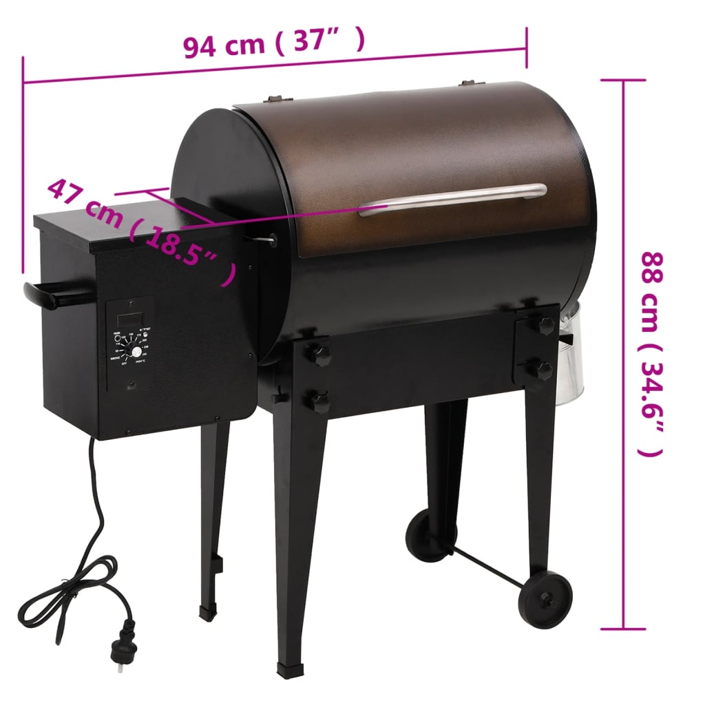 Pelletbarbecue 94 cm ijzer zwart