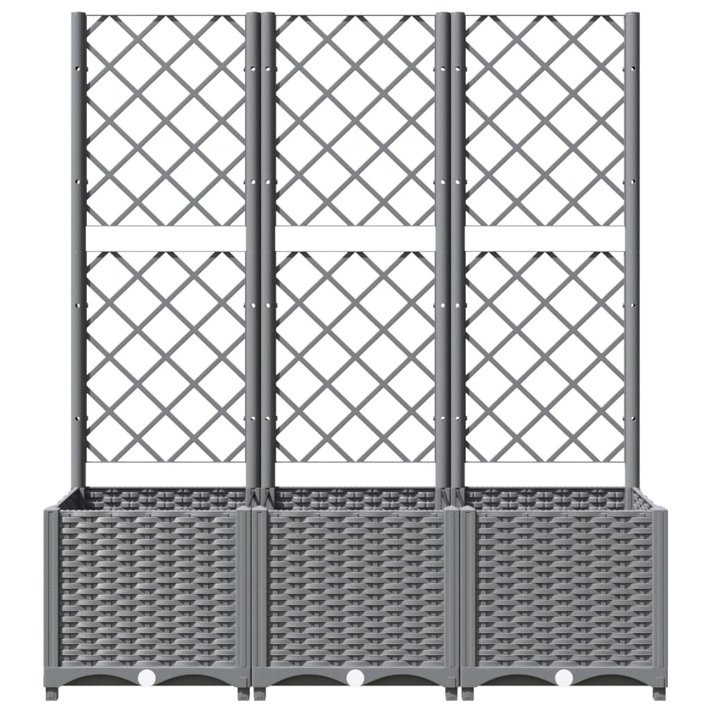 Plantenbak met latwerk 40x40x121,5 cm polypropeen