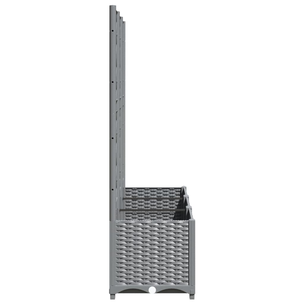 Plantenbak met latwerk 40x40x121,5 cm polypropeen