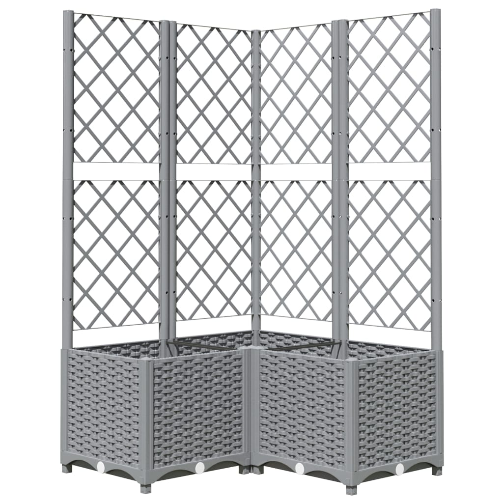 Plantenbak met latwerk 40x40x121,5 cm polypropeen