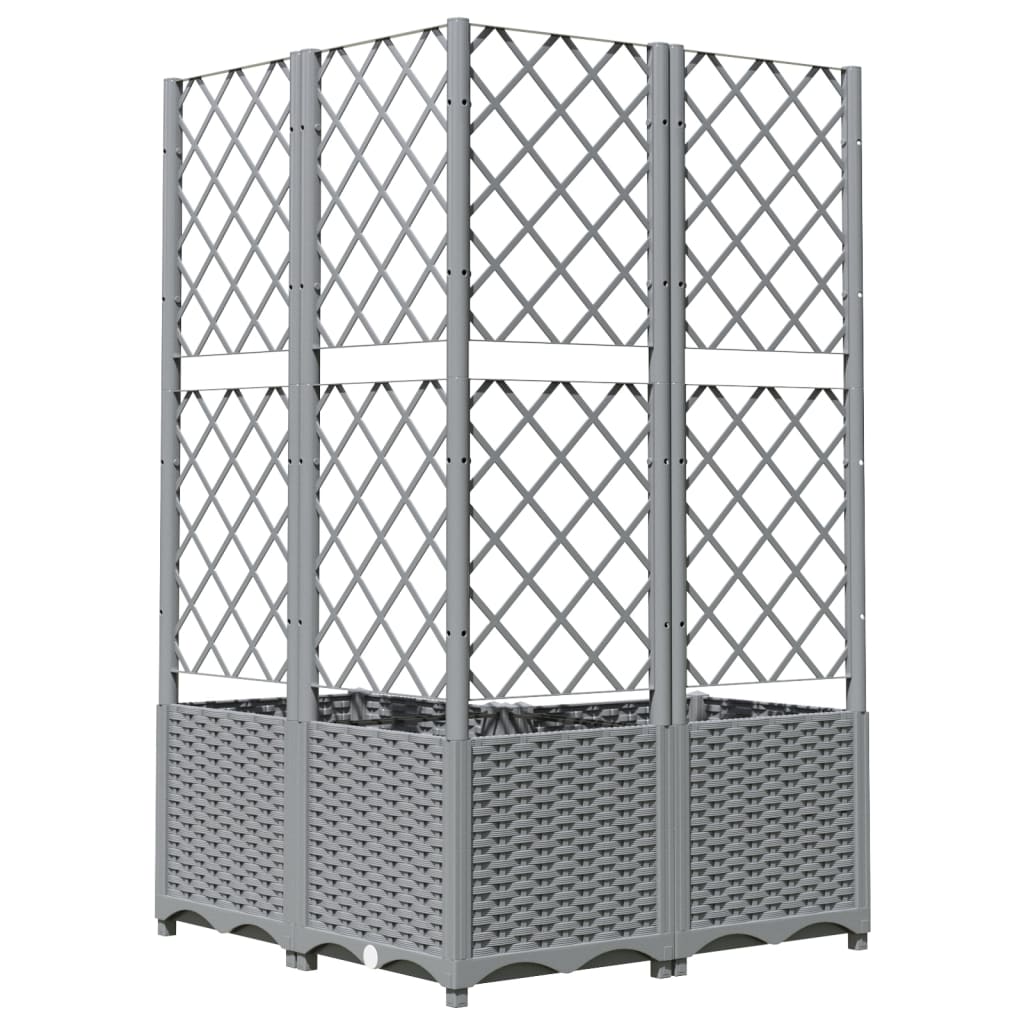 Plantenbak met latwerk 40x40x121,5 cm polypropeen