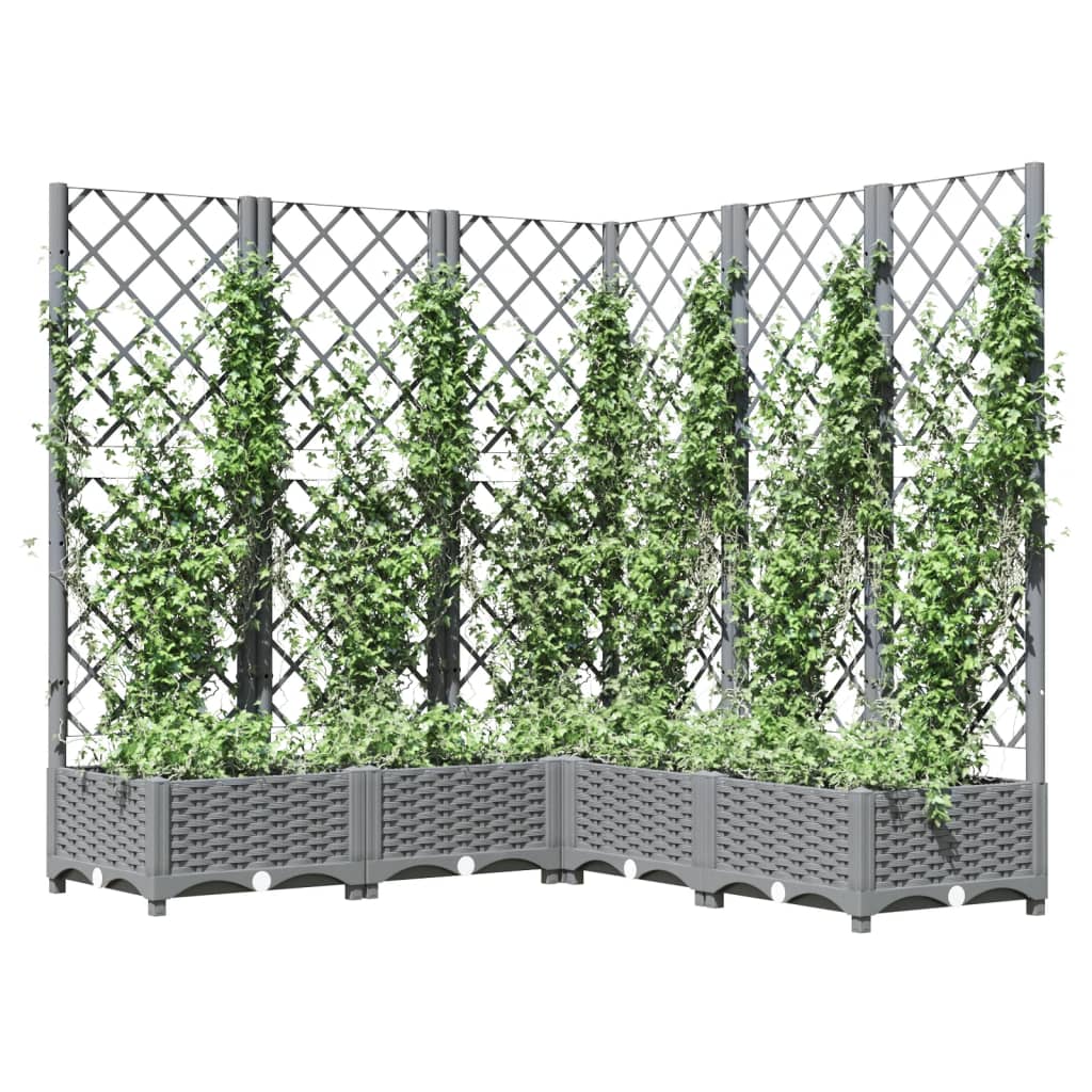 Plantenbak met latwerk 40x40x121,5 cm polypropeen