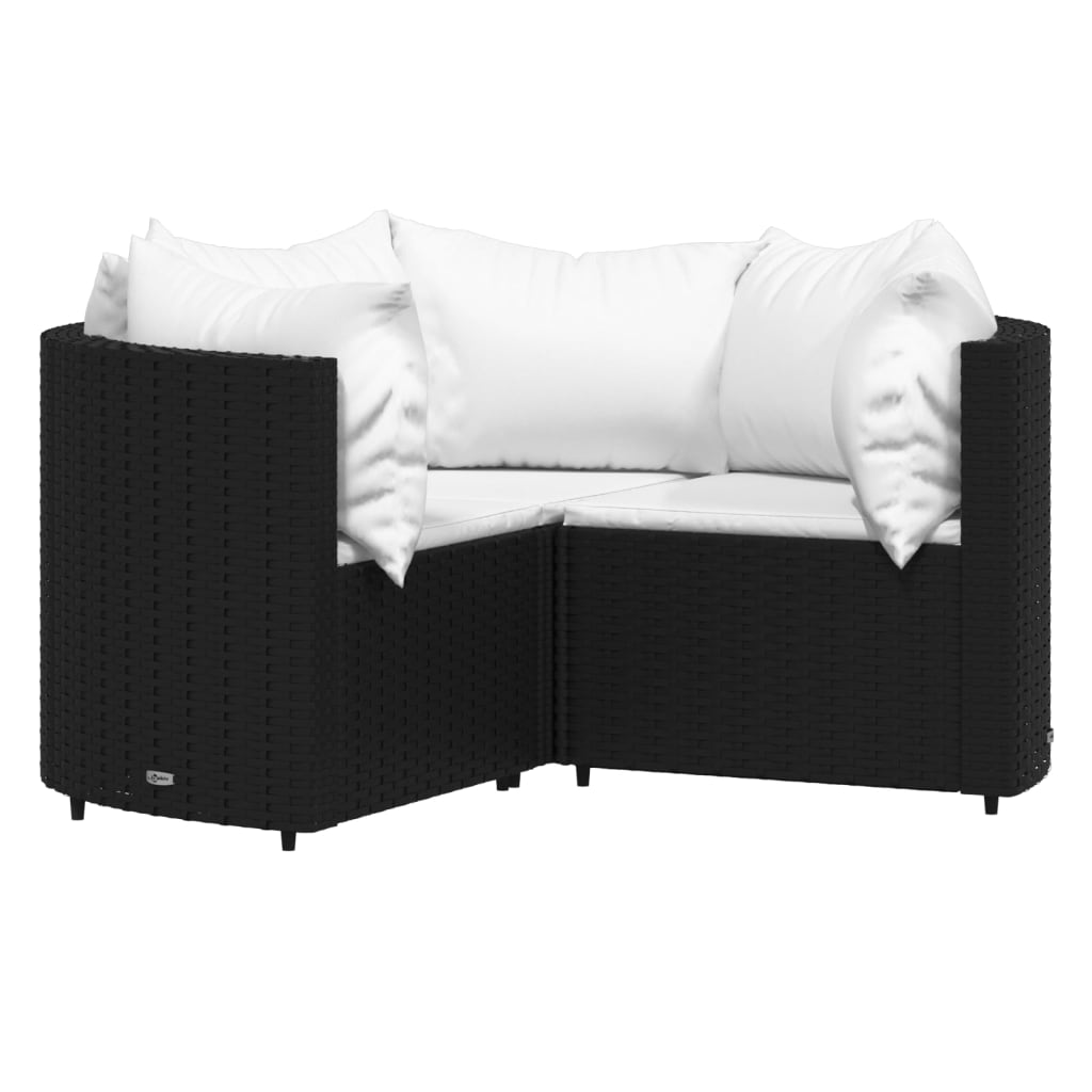 4-delige Loungeset met kussens poly rattan