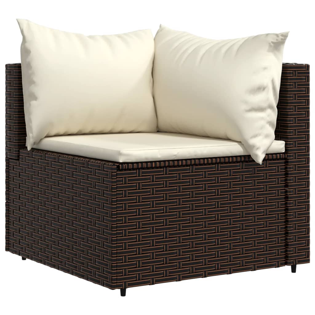 3-delige Loungeset met kussens poly rattan