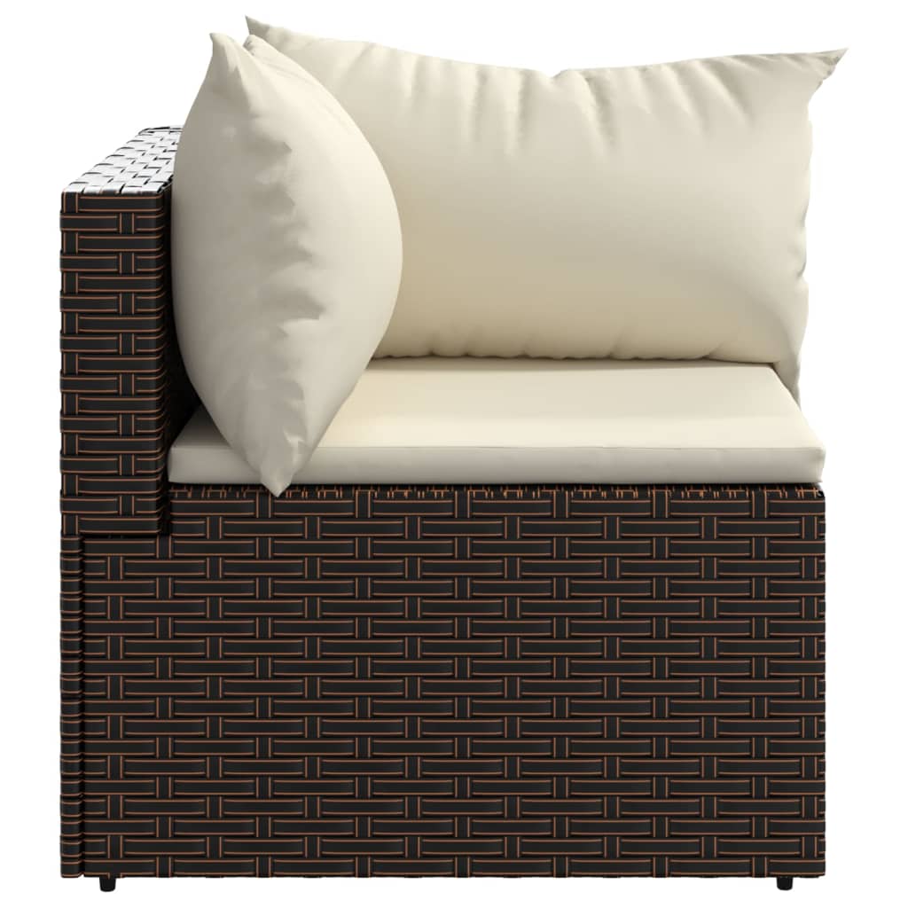 3-delige Loungeset met kussens poly rattan