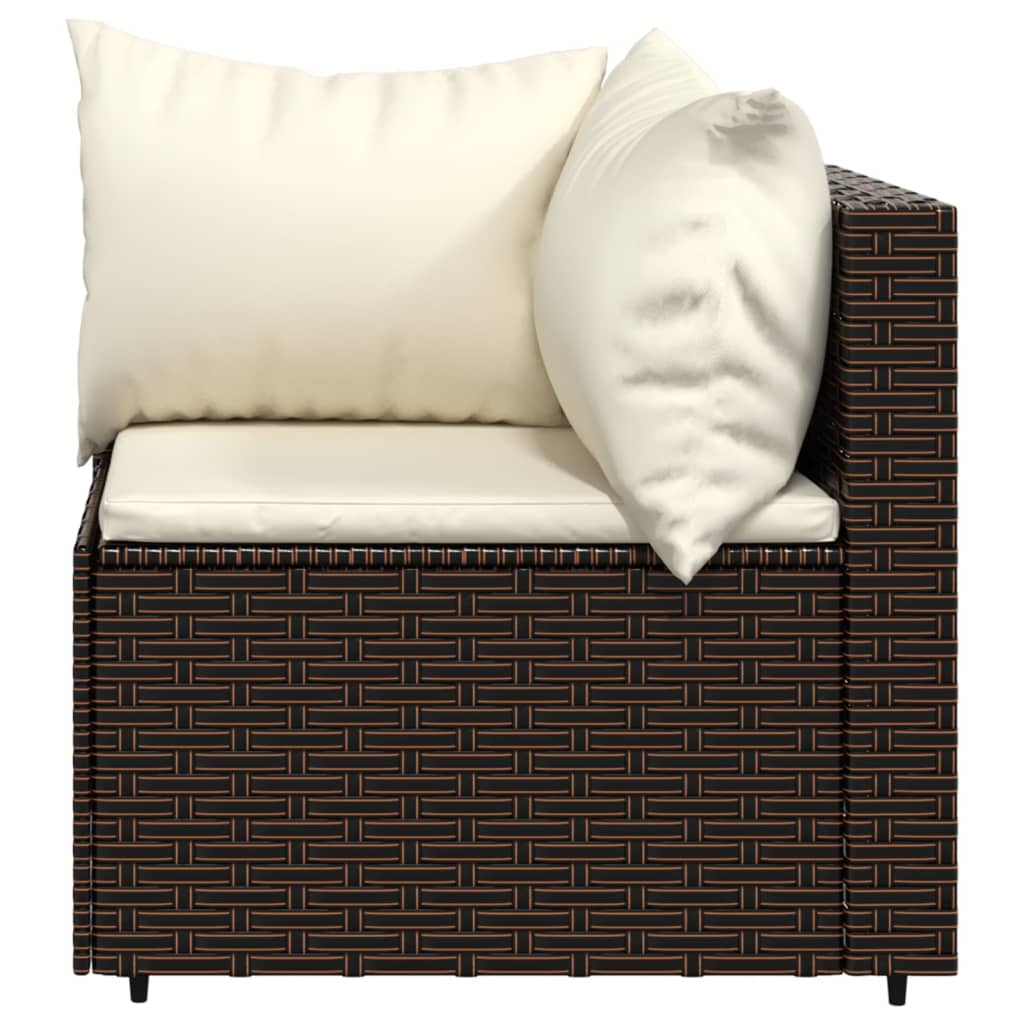 3-delige Loungeset met kussens poly rattan