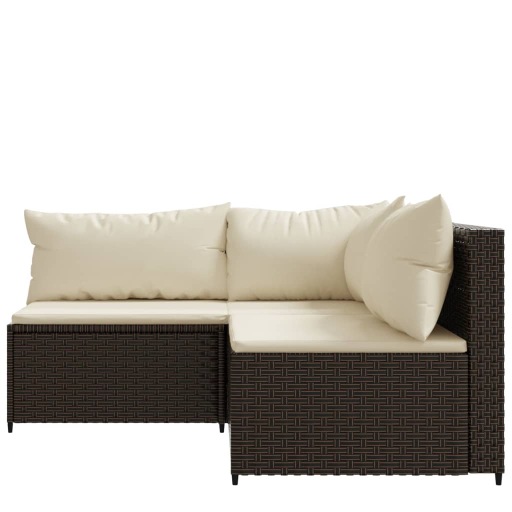 3-delige Loungeset met kussens poly rattan