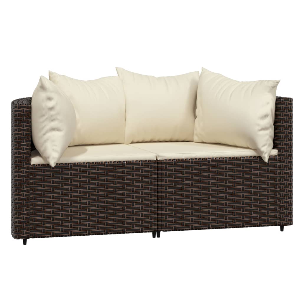 3-delige Loungeset met kussens poly rattan