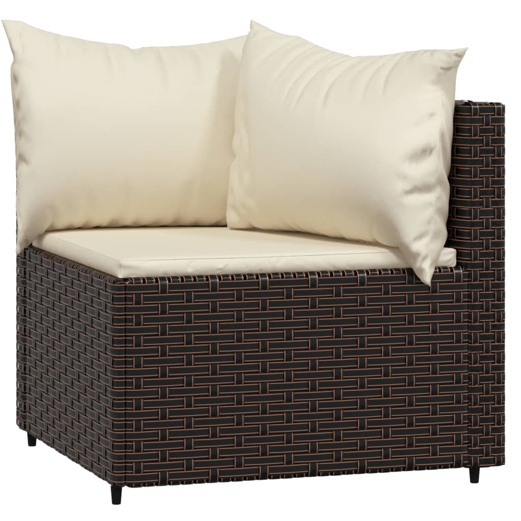 3-delige Loungeset met kussens poly rattan