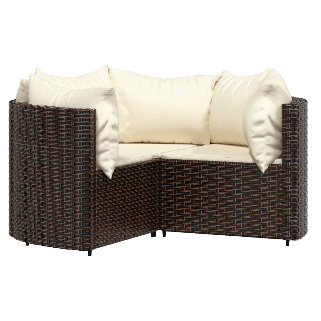 4-delige Loungeset met kussens poly rattan