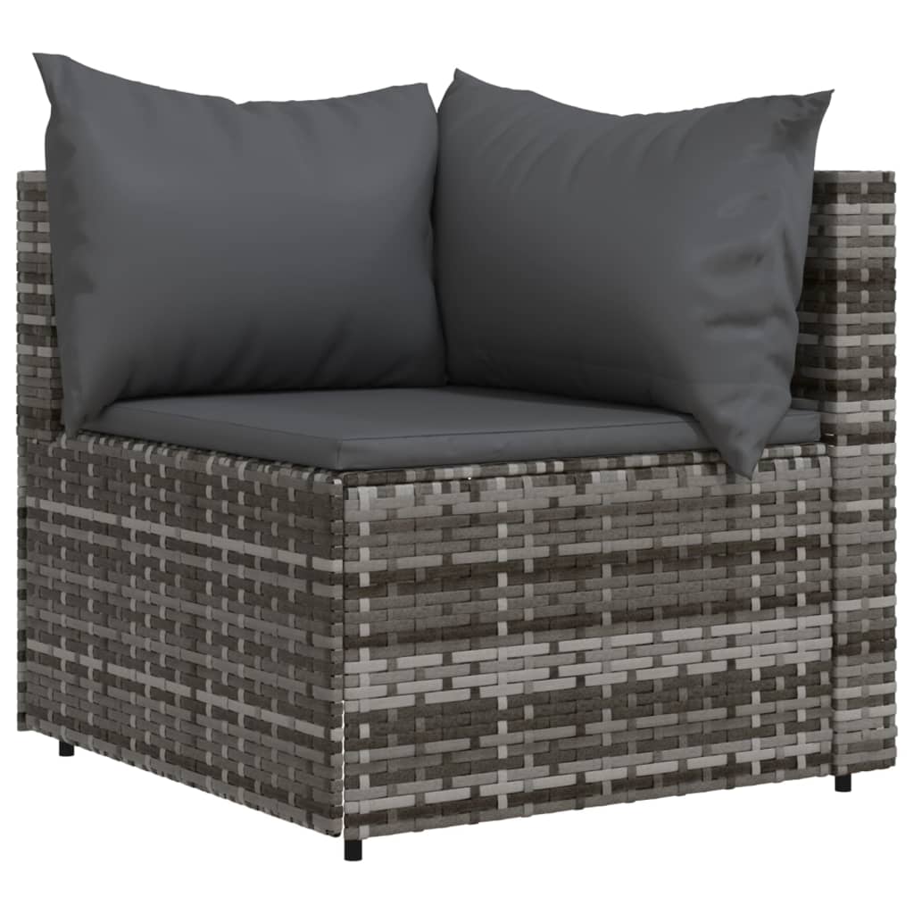 3-delige Loungeset met kussens poly rattan