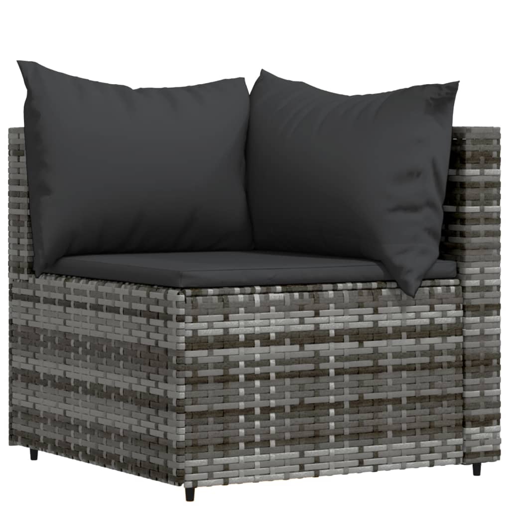 3-delige Loungeset met kussens poly rattan