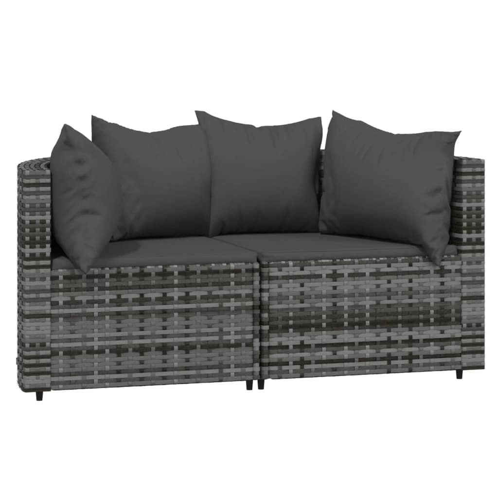 3-delige Loungeset met kussens poly rattan