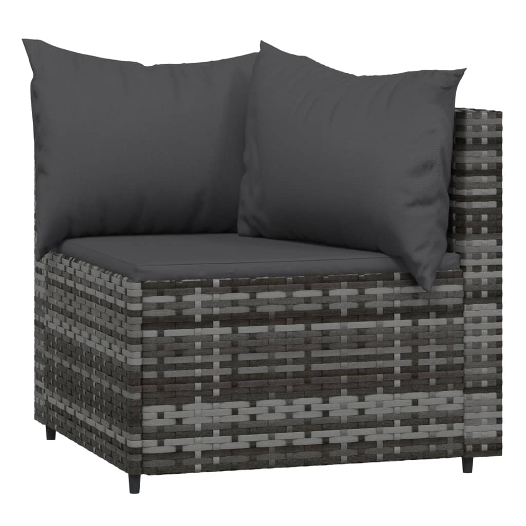 3-delige Loungeset met kussens poly rattan