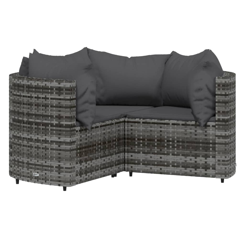 4-delige Loungeset met kussens poly rattan