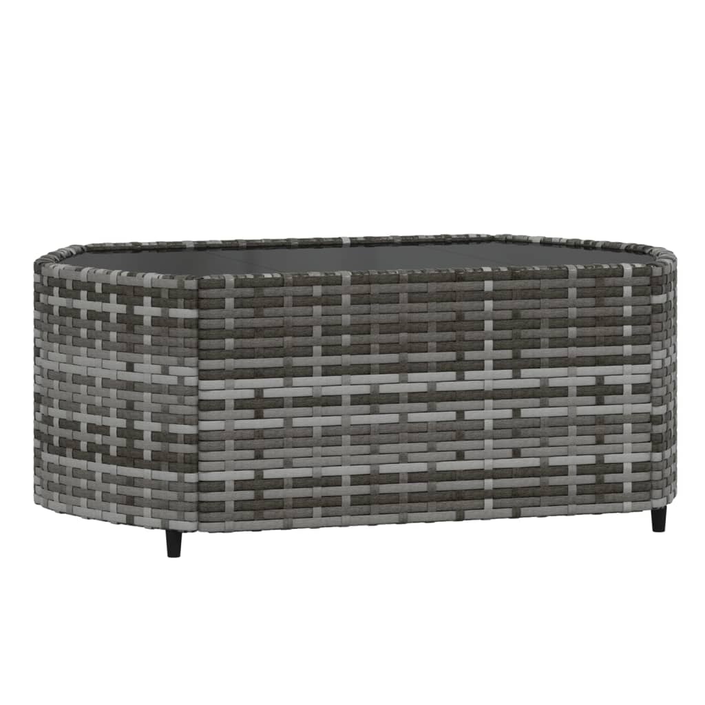 4-delige Loungeset met kussens poly rattan