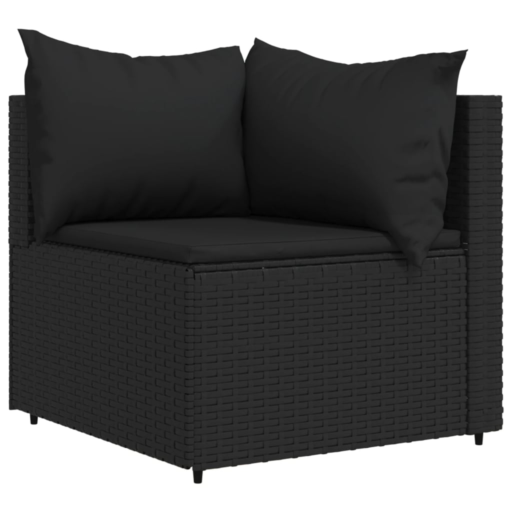 3-delige Loungeset met kussens poly rattan