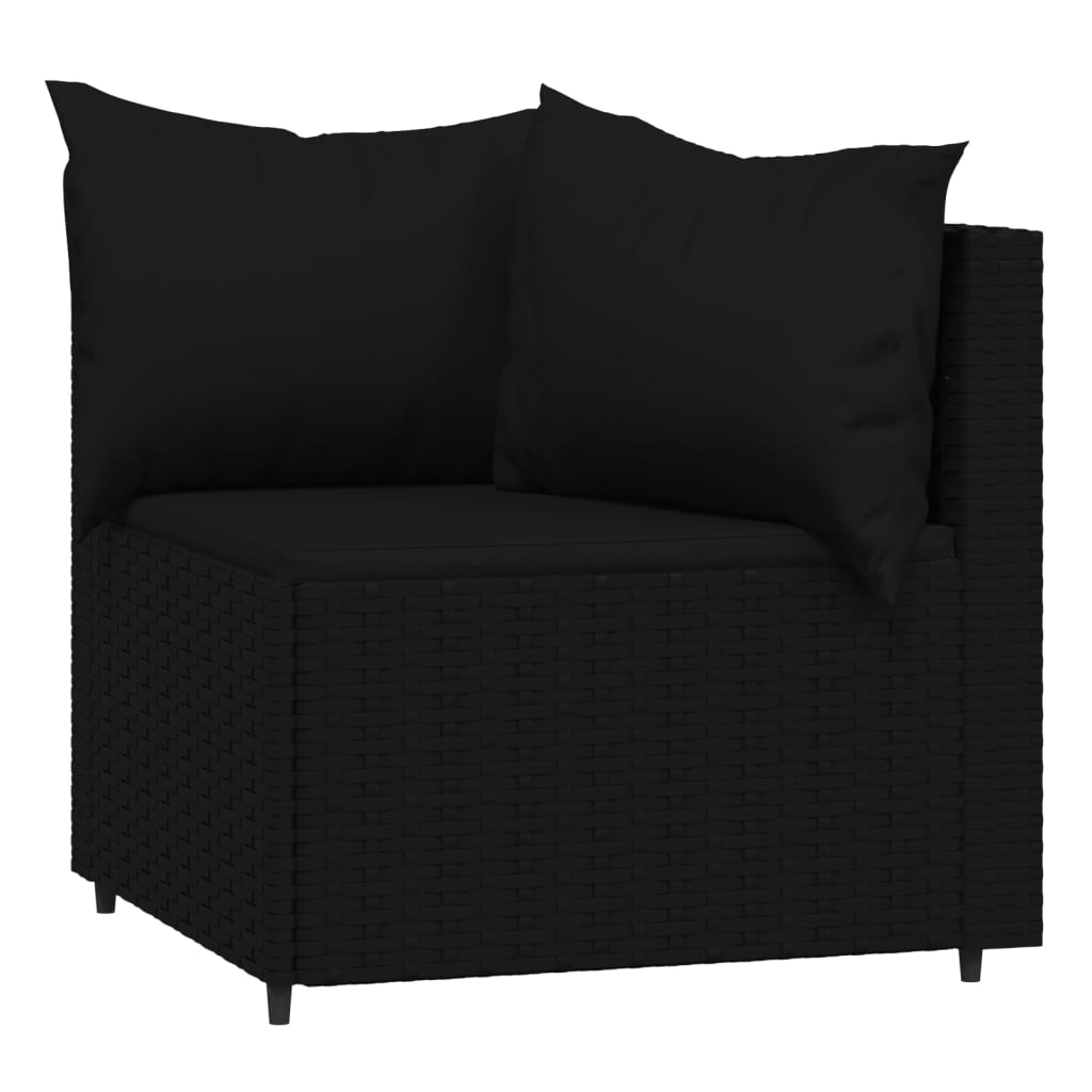 3-delige Loungeset met kussens poly rattan