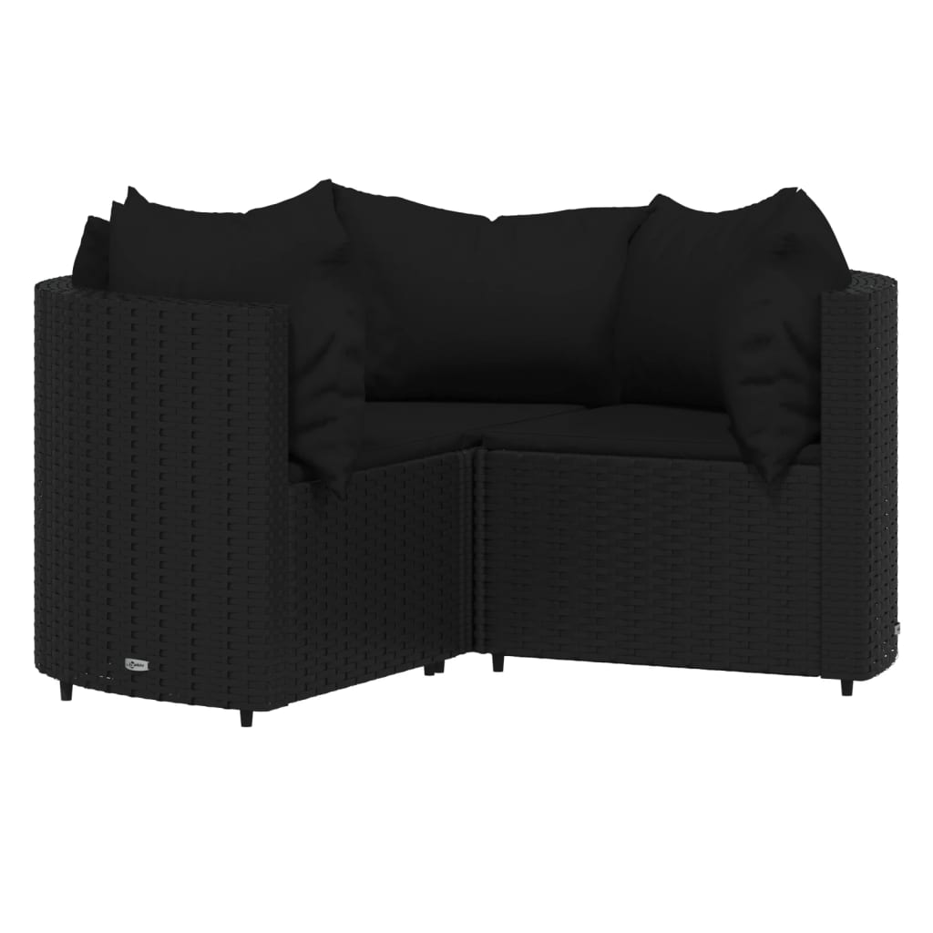 4-delige Loungeset met kussens poly rattan