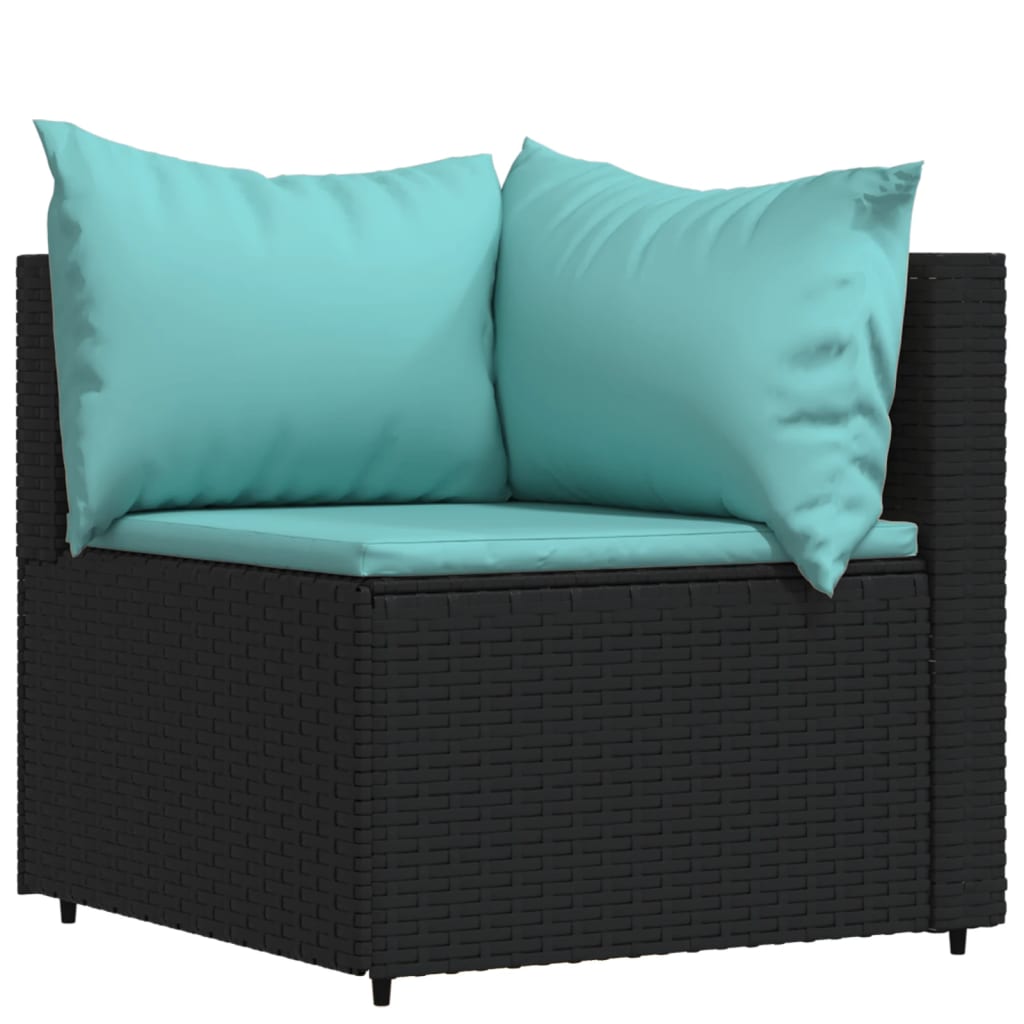 3-delige Loungeset met kussens poly rattan