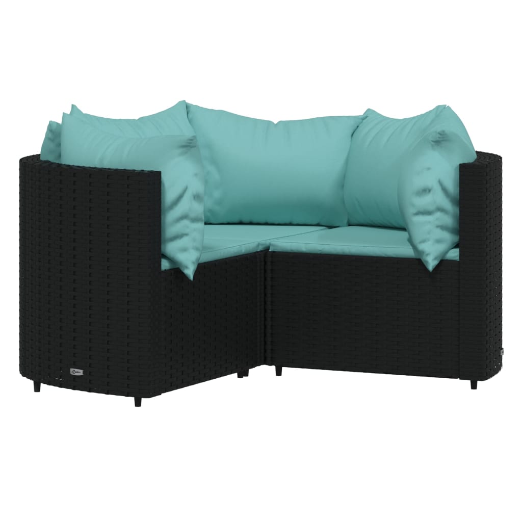 4-delige Loungeset met kussens poly rattan