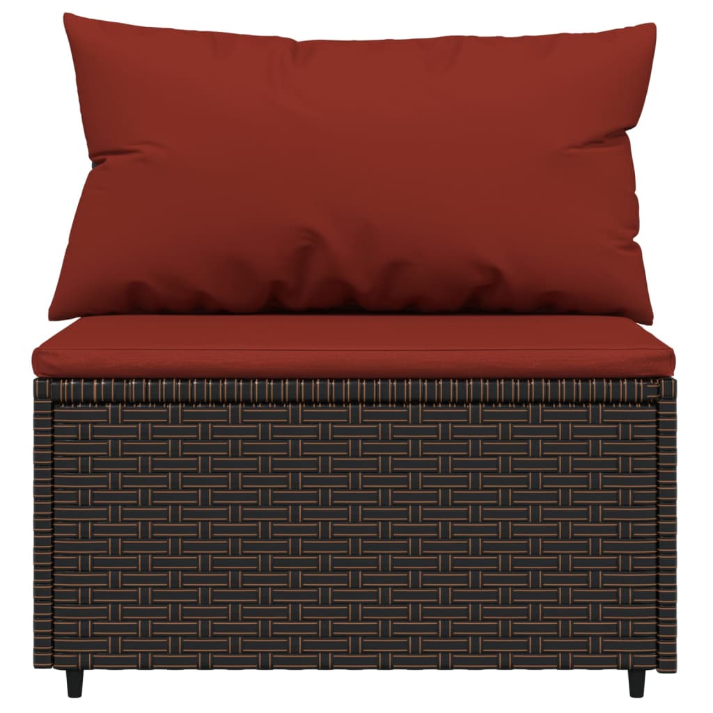 3-delige Loungeset met kussens poly rattan