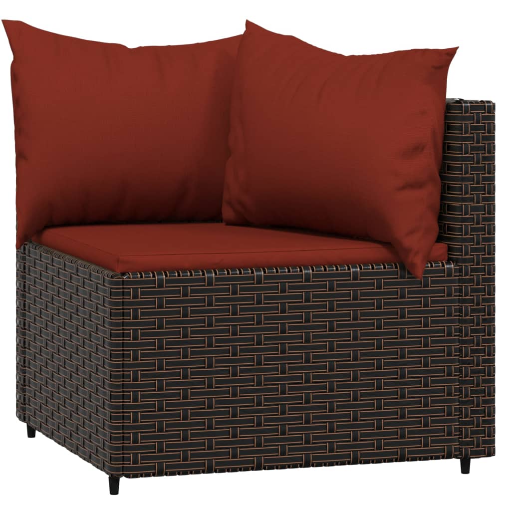 3-delige Loungeset met kussens poly rattan