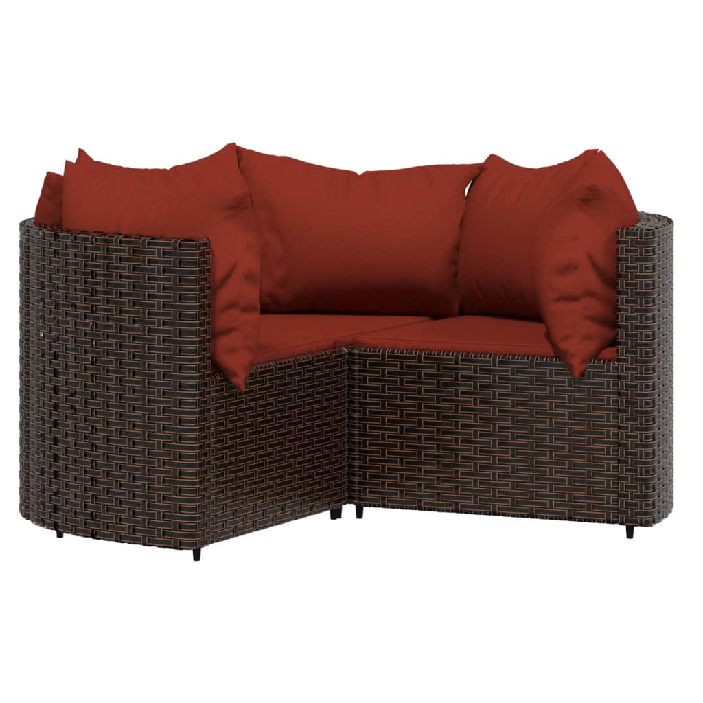 4-delige Loungeset met kussens poly rattan