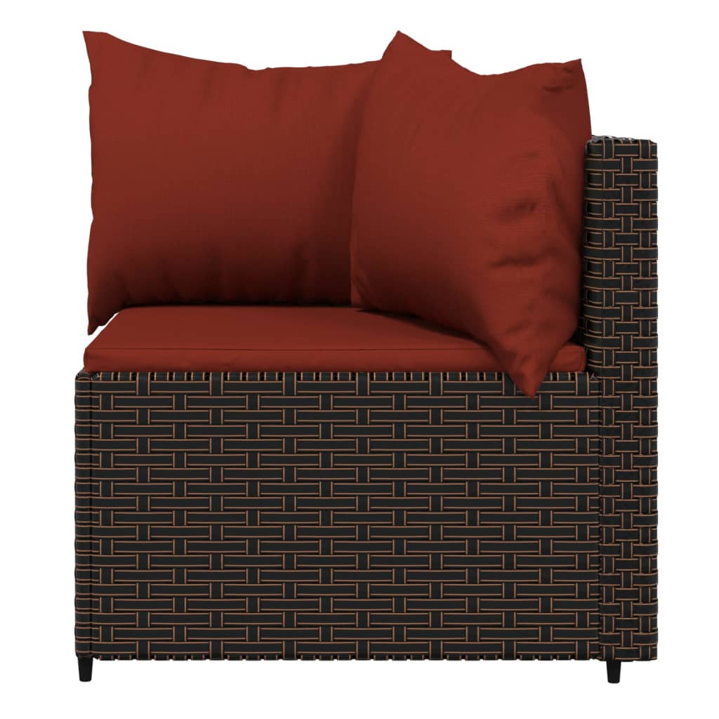 4-delige Loungeset met kussens poly rattan