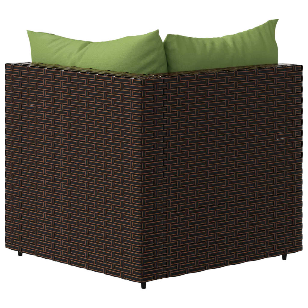 3-delige Loungeset met kussens poly rattan