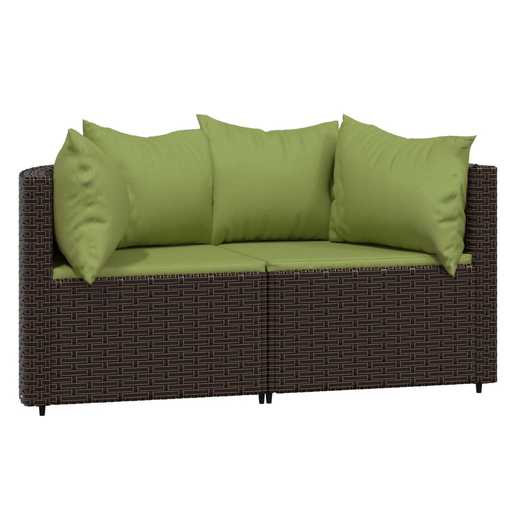 3-delige Loungeset met kussens poly rattan