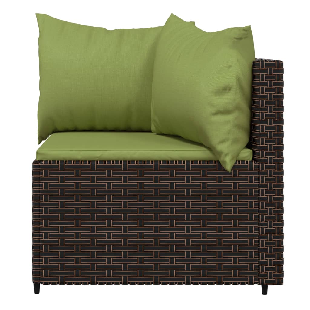 3-delige Loungeset met kussens poly rattan