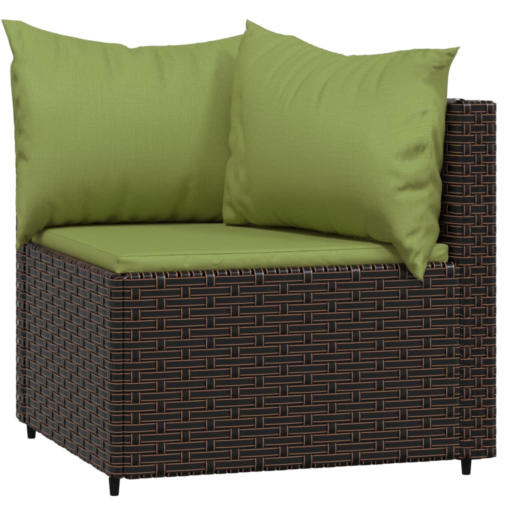 3-delige Loungeset met kussens poly rattan