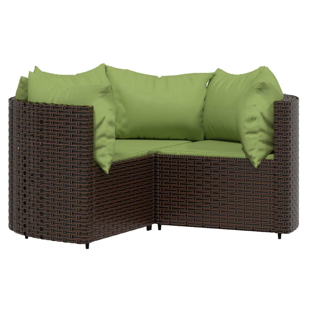 4-delige Loungeset met kussens poly rattan