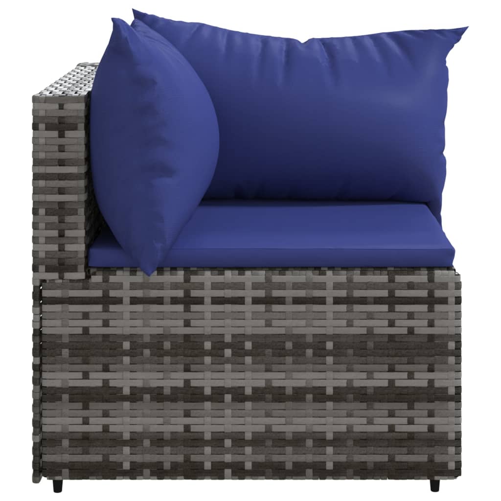 3-delige Loungeset met kussens poly rattan