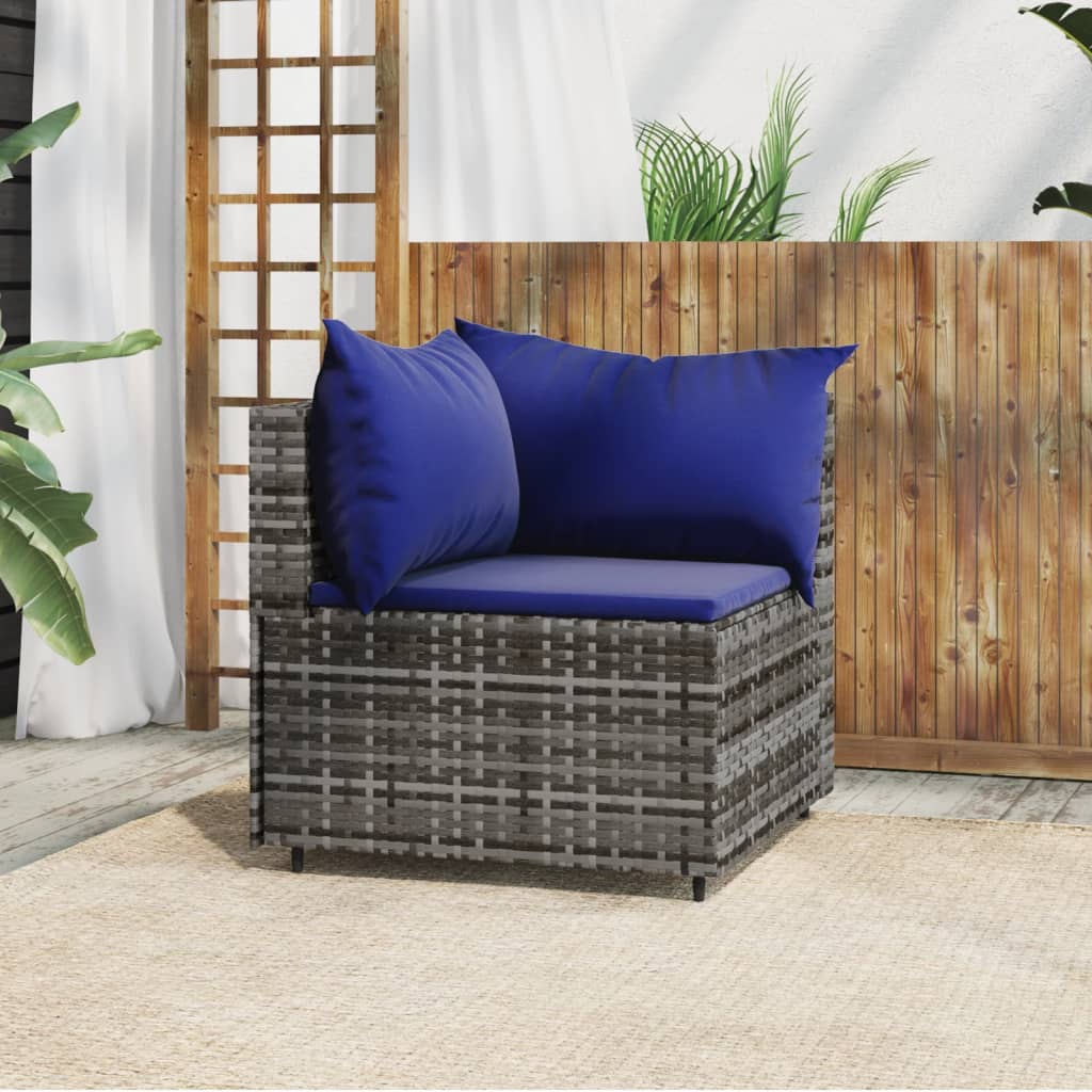 3-delige Loungeset met kussens poly rattan