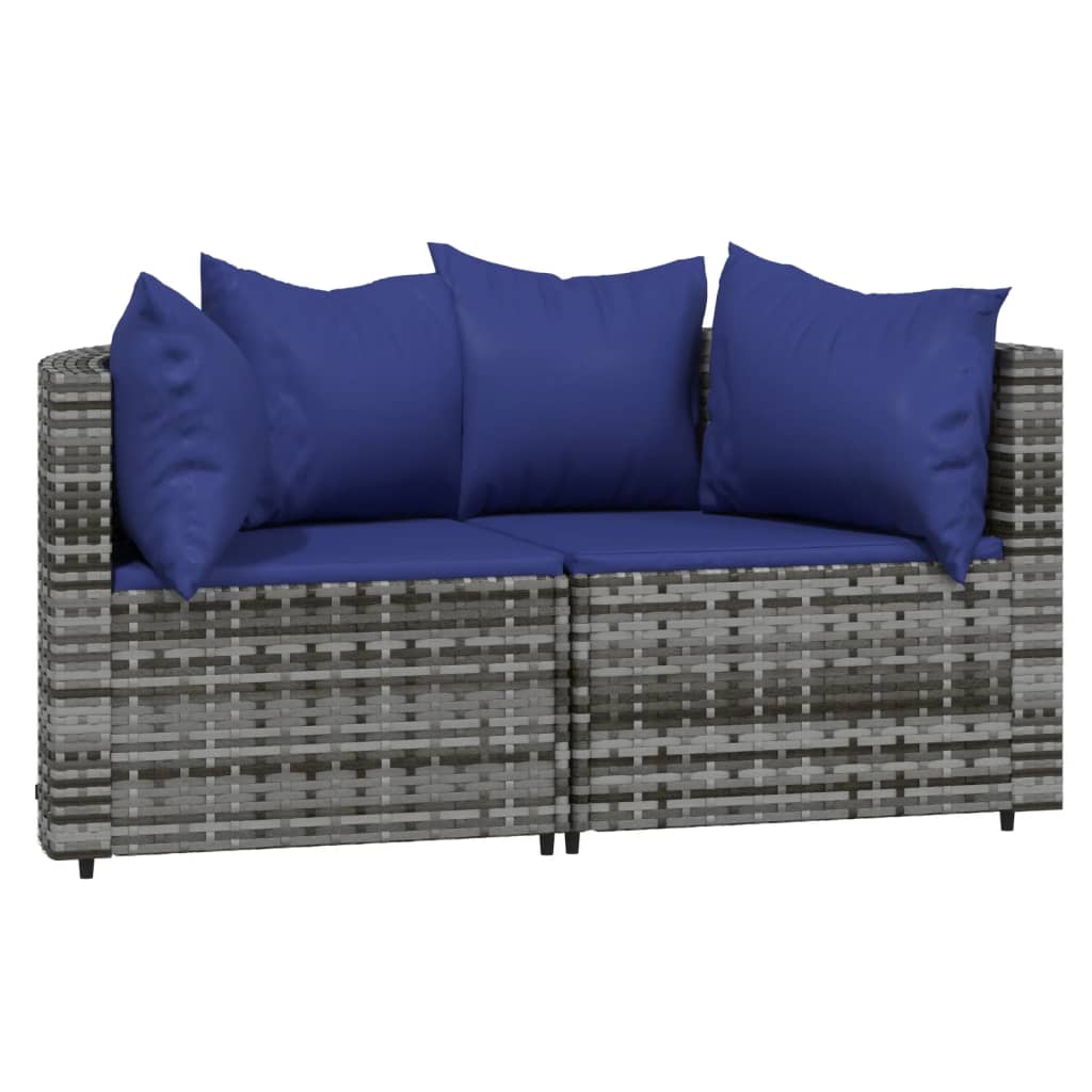 3-delige Loungeset met kussens poly rattan