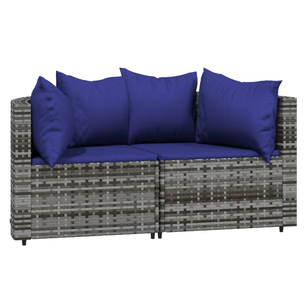 3-delige Loungeset met kussens poly rattan