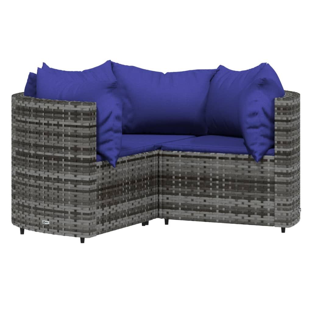 4-delige Loungeset met kussens poly rattan