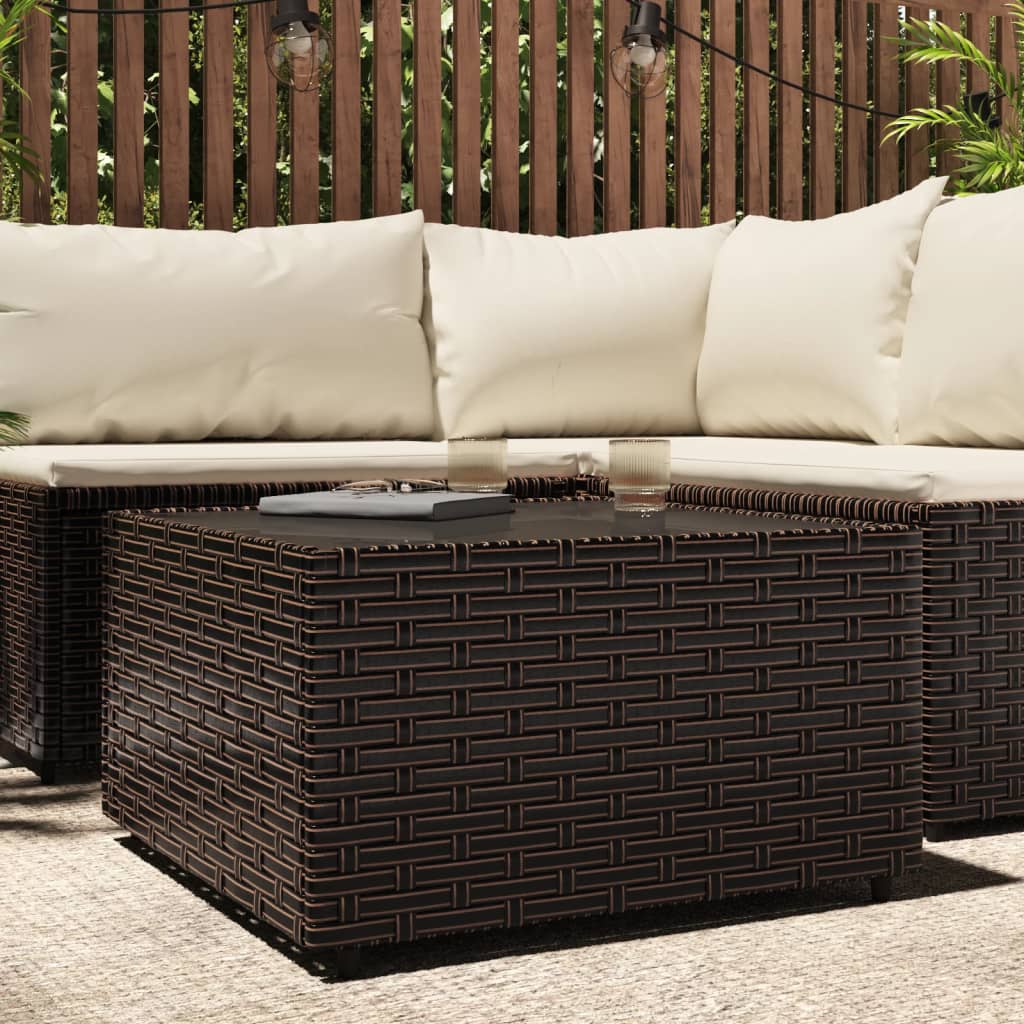 Salontafel tuin vierkant 50x50x30 cm poly rattan