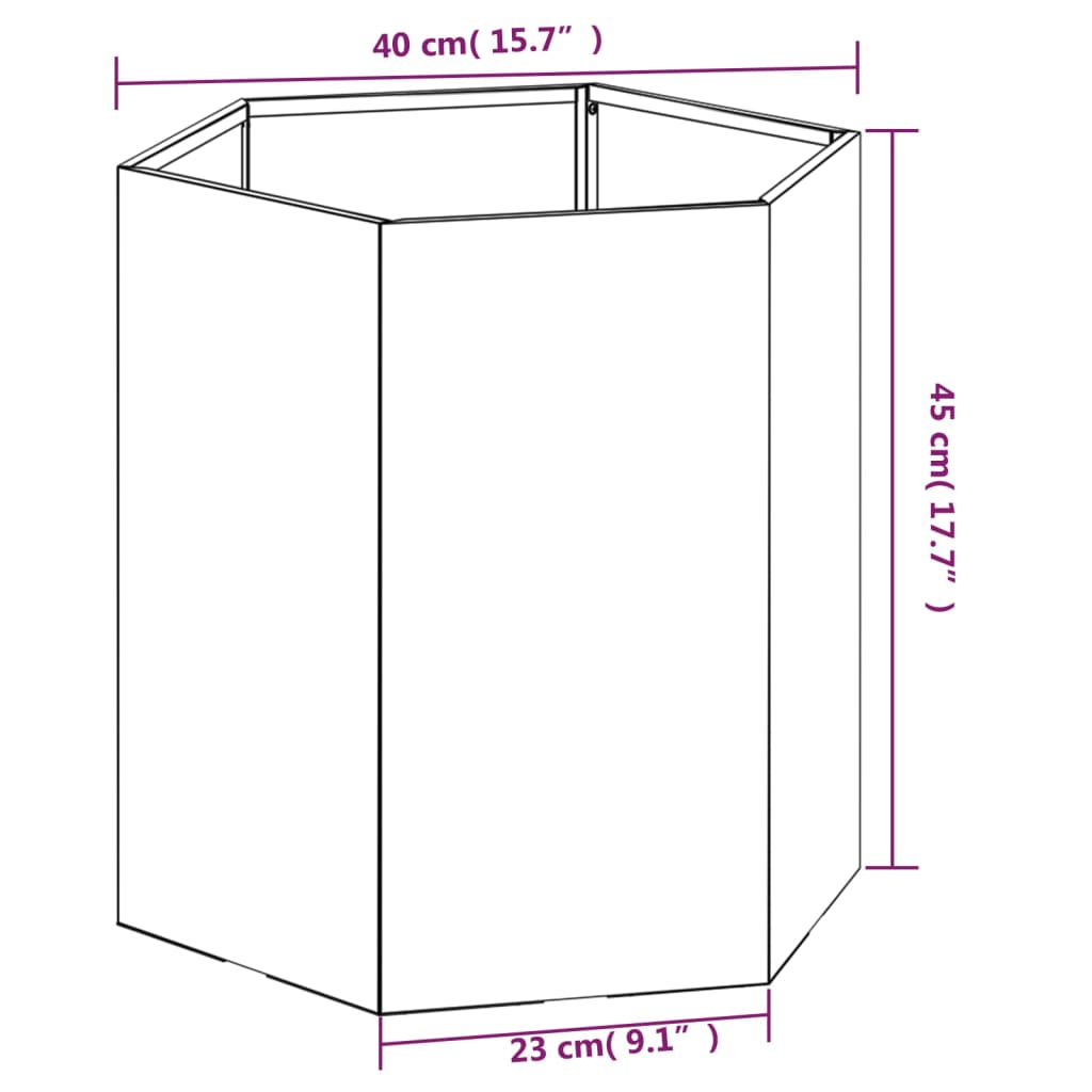 Plantenbak roestig 138x120x45 cm cortenstaal