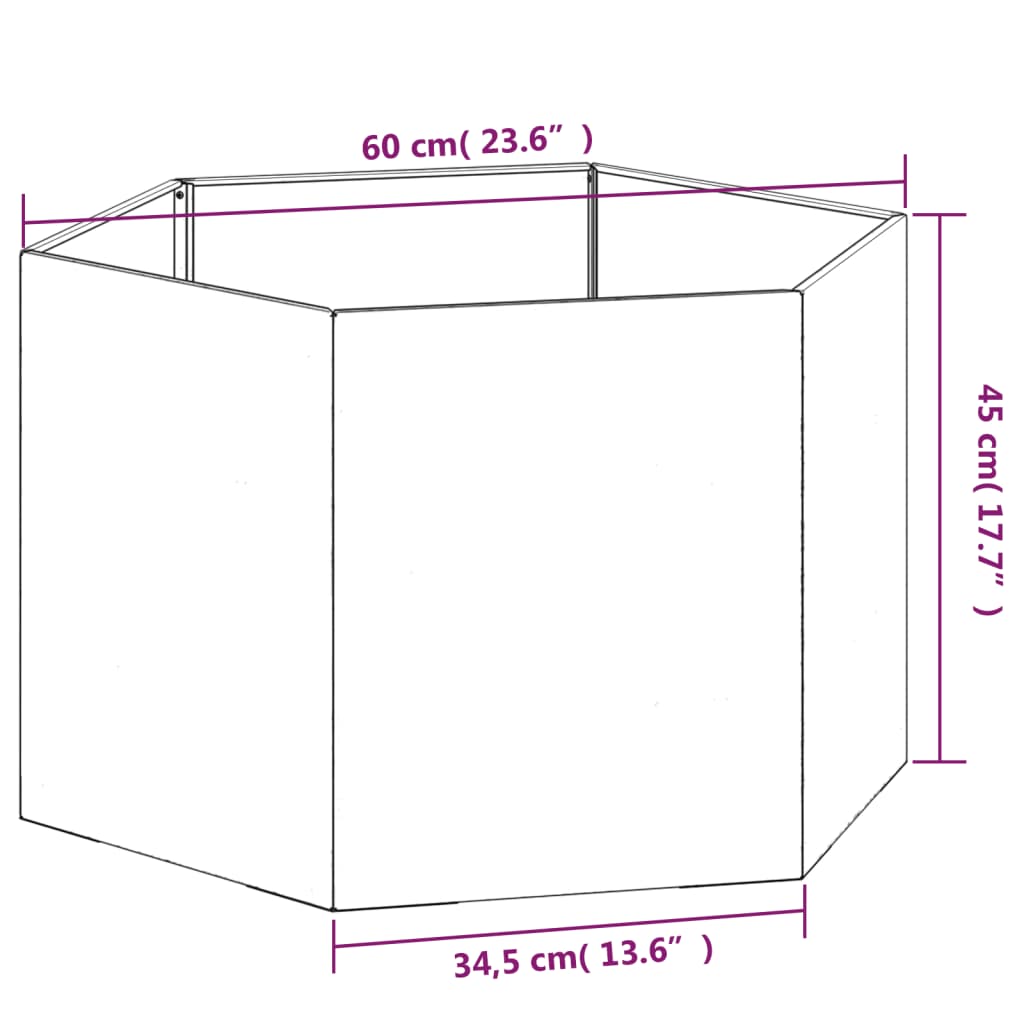 Plantenbak roestig 138x120x45 cm cortenstaal