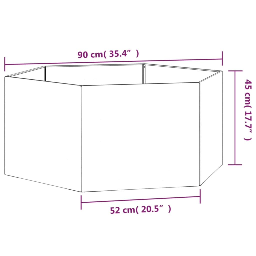 Plantenbak roestig 138x120x45 cm cortenstaal