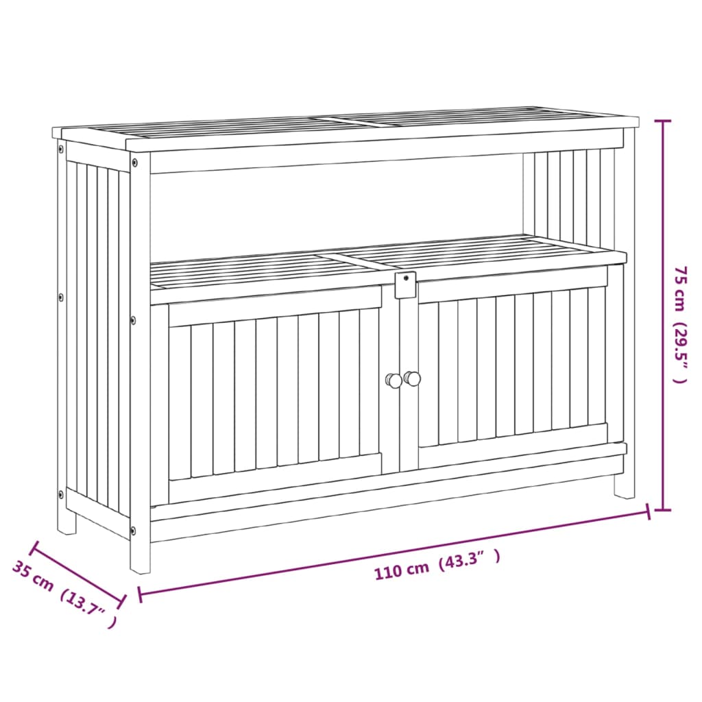 Tuinwandtafel 80x35x75 cm massief acaciahout