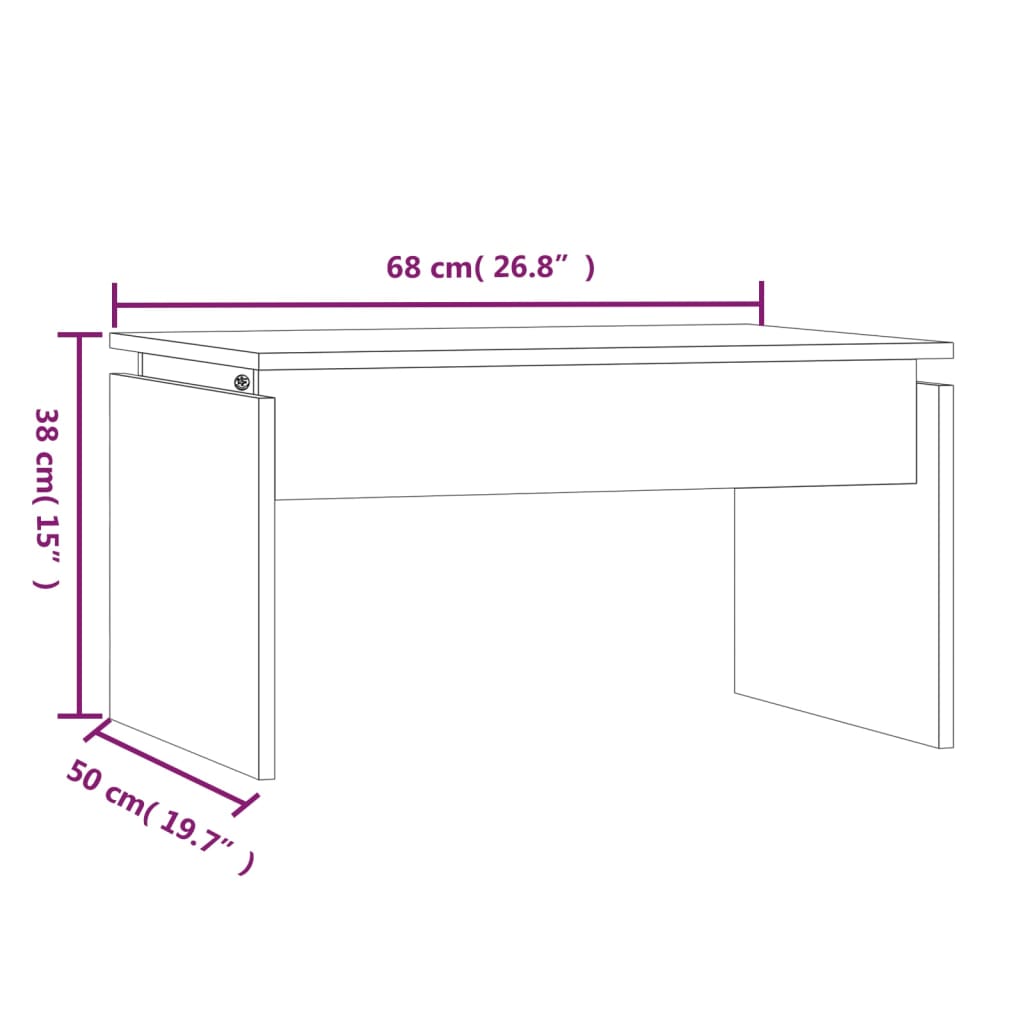 Salontafel 68x50x38 cm bewerkt hout